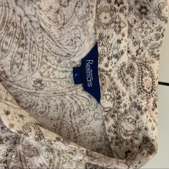 Romantic Cream & Brown Capped Sleeve Blouse Large -pic doesn’t do Justice - Picture 6 of 10